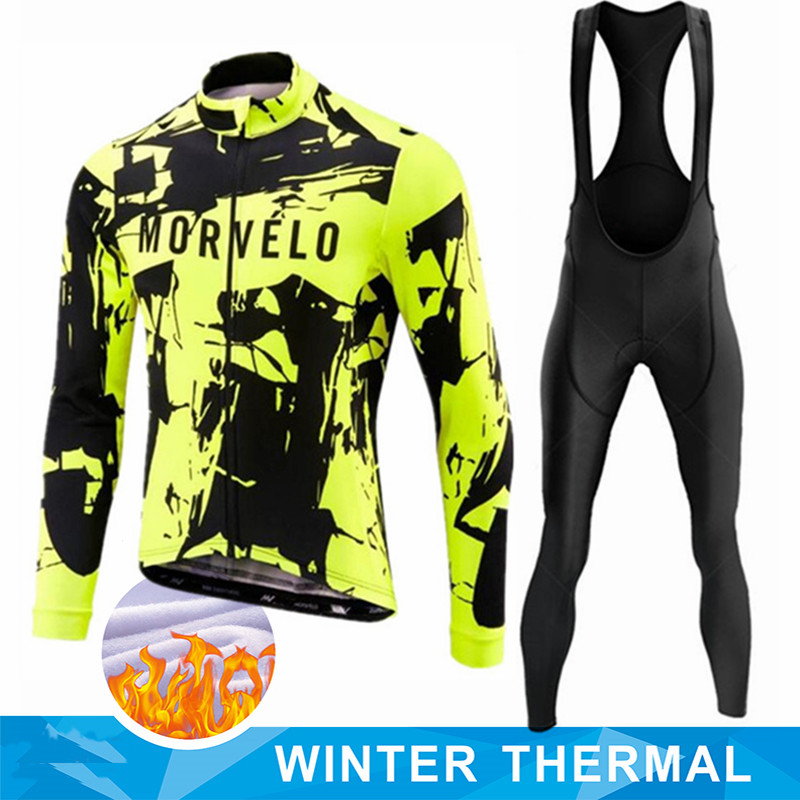 Mountain Biking Jersey - MORVELO Winter Thermal Fleece Long Sleeve